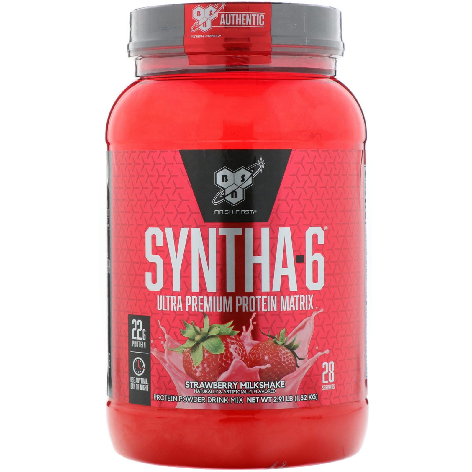 BSN, Syntha-6, Ultra Premium Protein Matrix, Strawberry Milkshake, 2.91 lbs (1.32 kg)