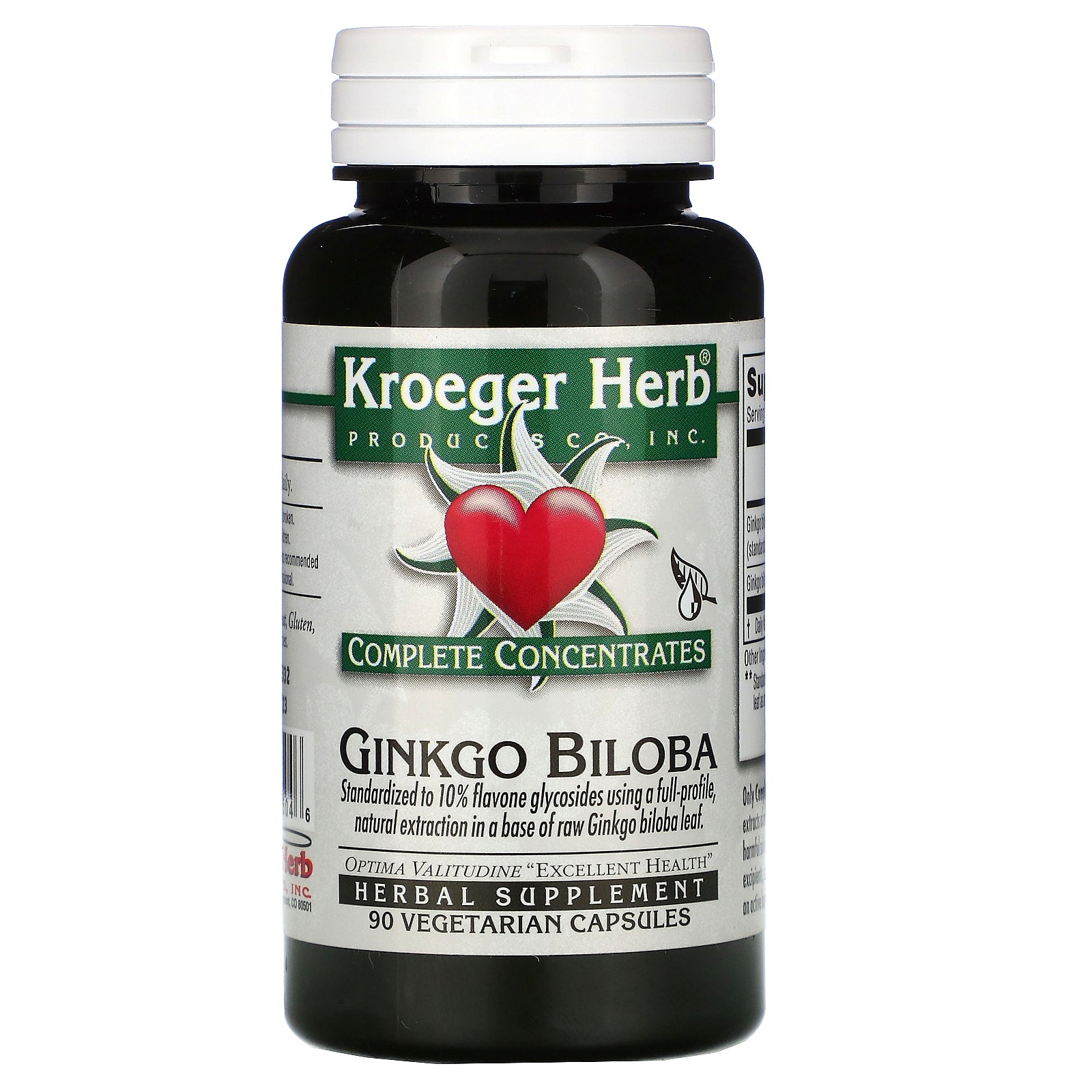 Kroeger Herb Co, Complete Concentrates, Ginkgo Biloba, 90 Vegetarian Capsules