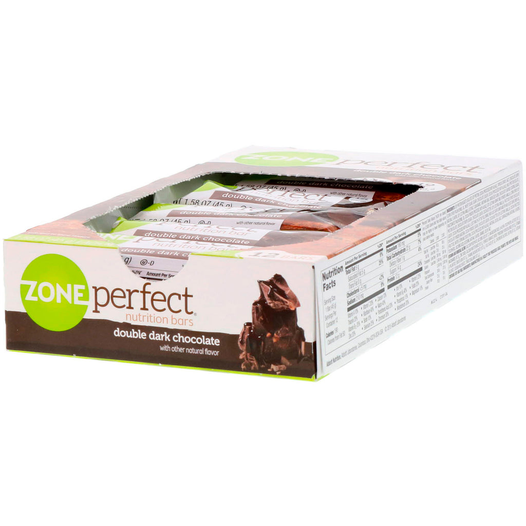 ZonePerfect, Nutrition Bars, Double Dark Chocolate, 12 Bars, 1.58 oz (45 g) Each