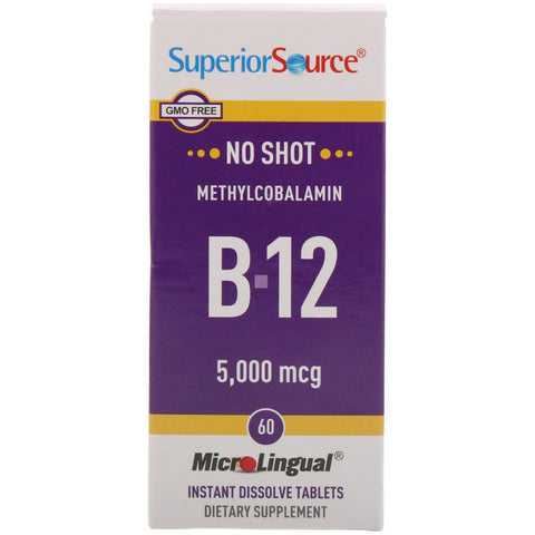 Superior Source, Methylcobalamin B-12, 5,000 mcg, 60 Tablets