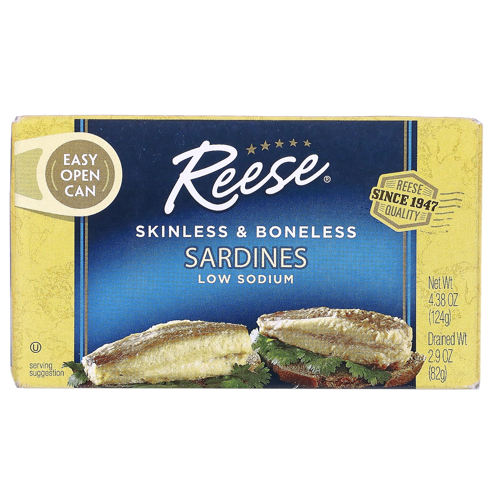 Reese, Skinless & Boneless Sardines, 4.38 oz (124 g)