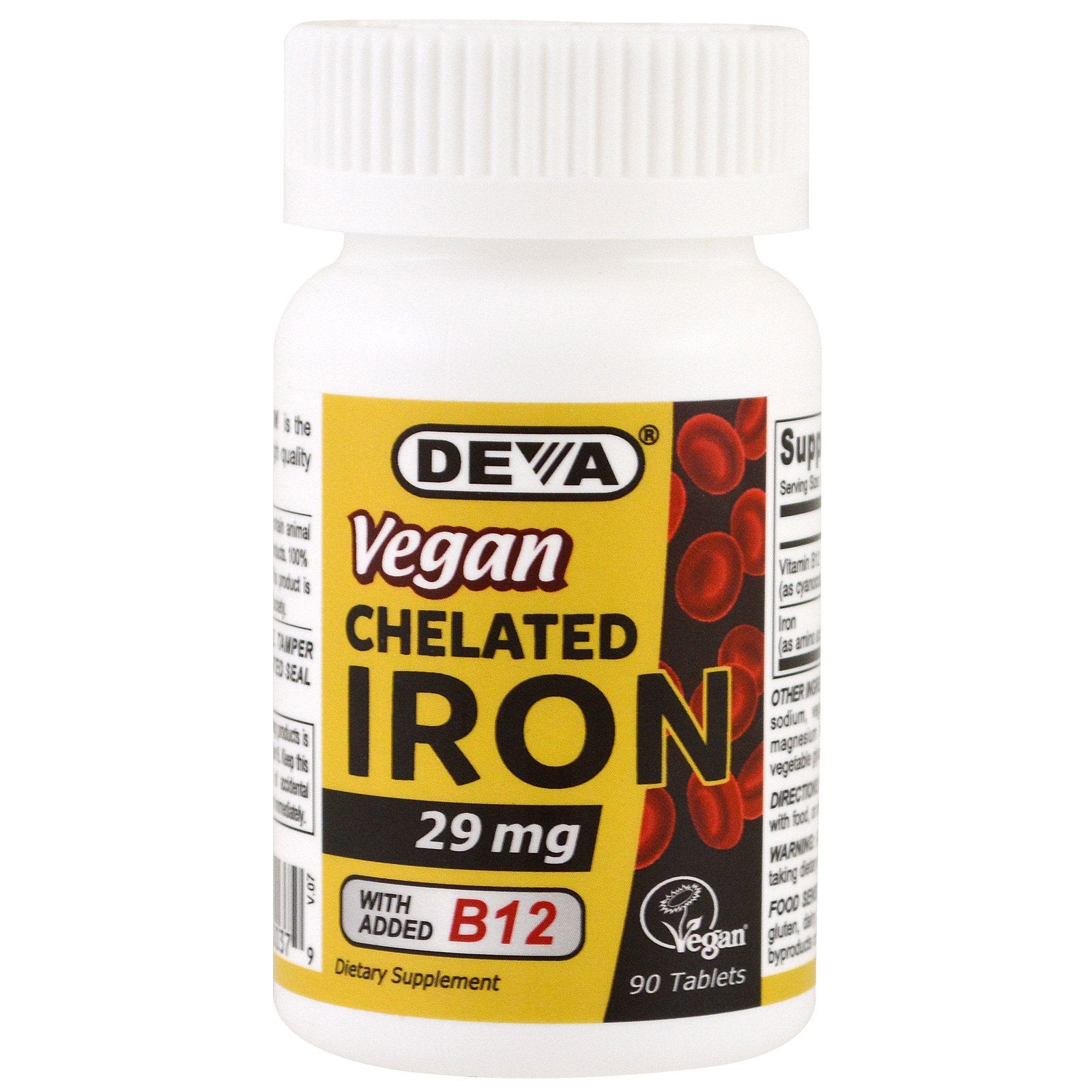 Deva, Vegan, Chelated Iron, 29 mg, 90 Tablets