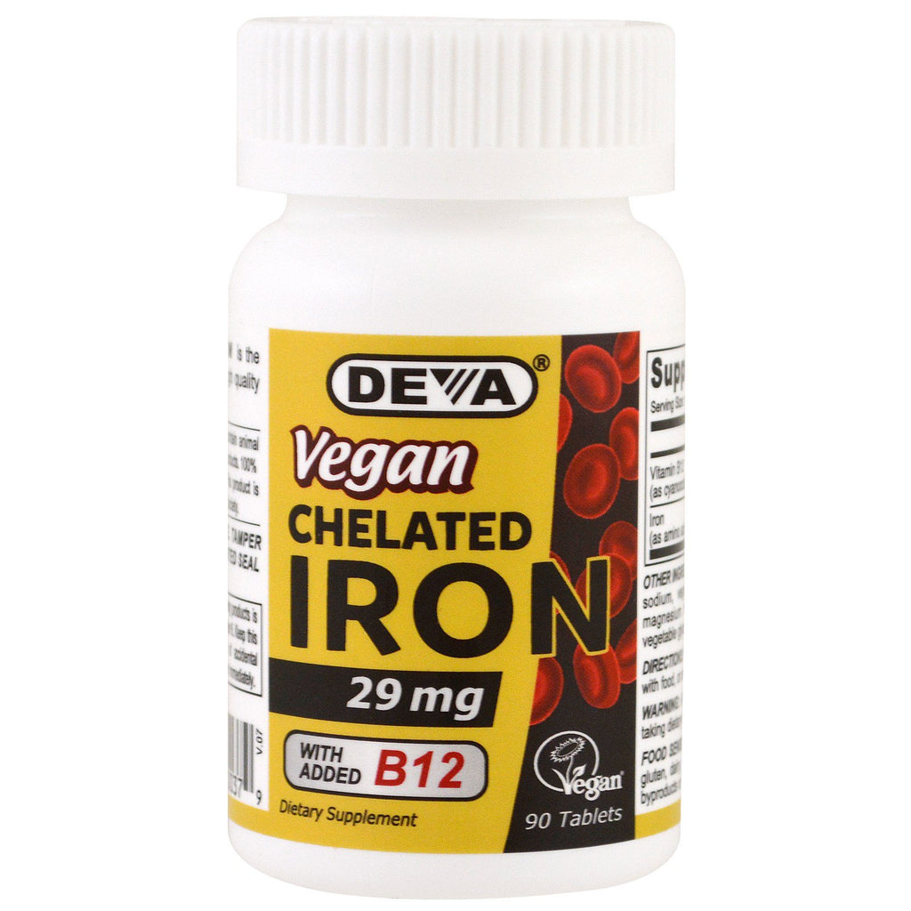 Deva, Vegan, Chelated Iron, 29 mg, 90 Tablets