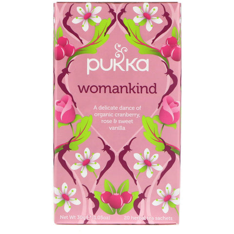 Pukka Herbs, Womankind, Caffeine Free, 20 Herbal Tea Sachets, 1.05 oz (30 g)