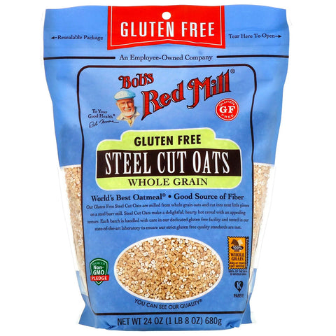 Bob's Red Mill, Steel Cut Oats, Whole Grain, Gluten Free, 24 oz (680 g)