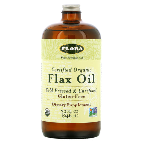 Flora, Certified Organic Flax Oil, 32 fl oz (946 ml)