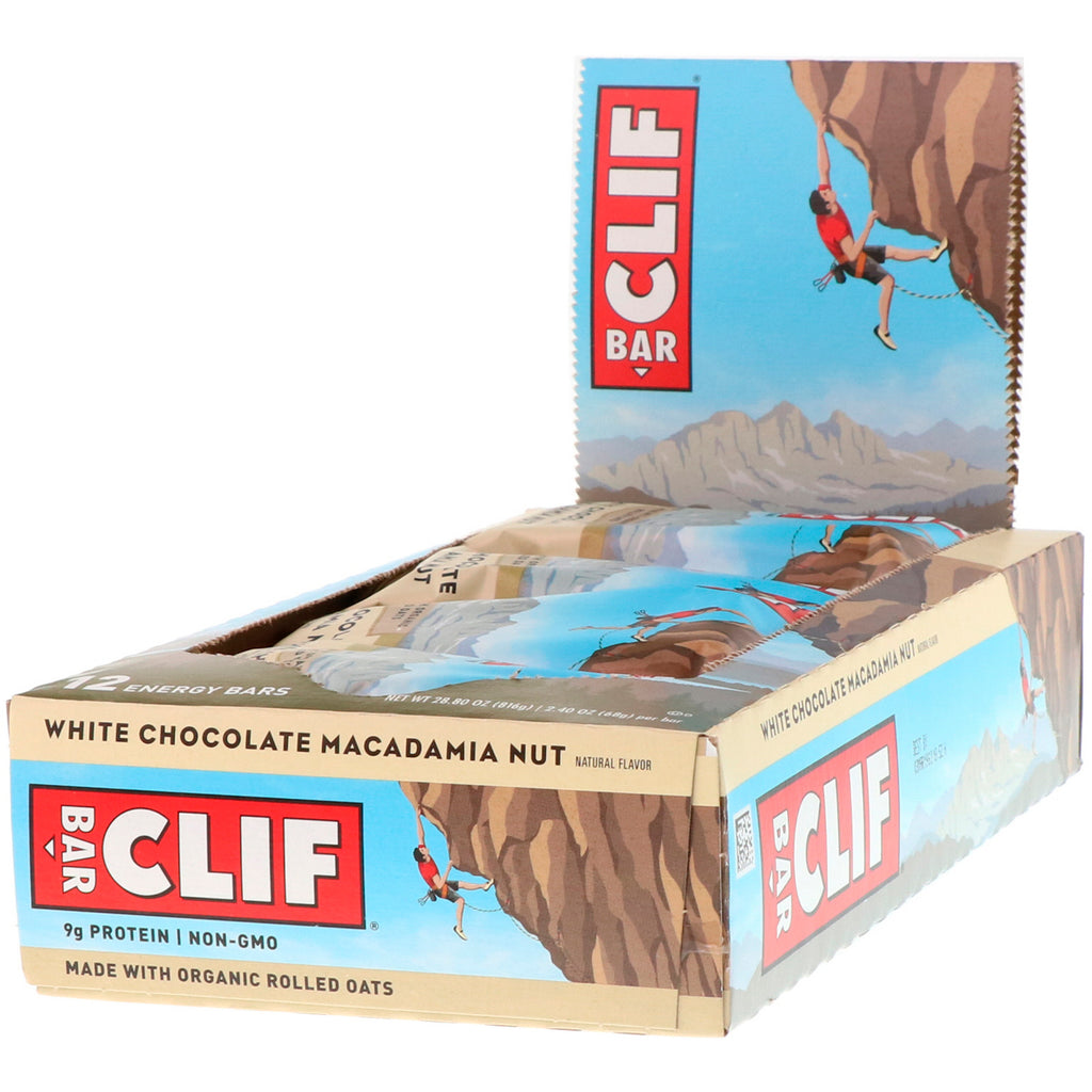 Clif Bar, Energy Bar, White Chocolate Macadamia Nut, 12 Bars, 2.40 oz (68 g) Each