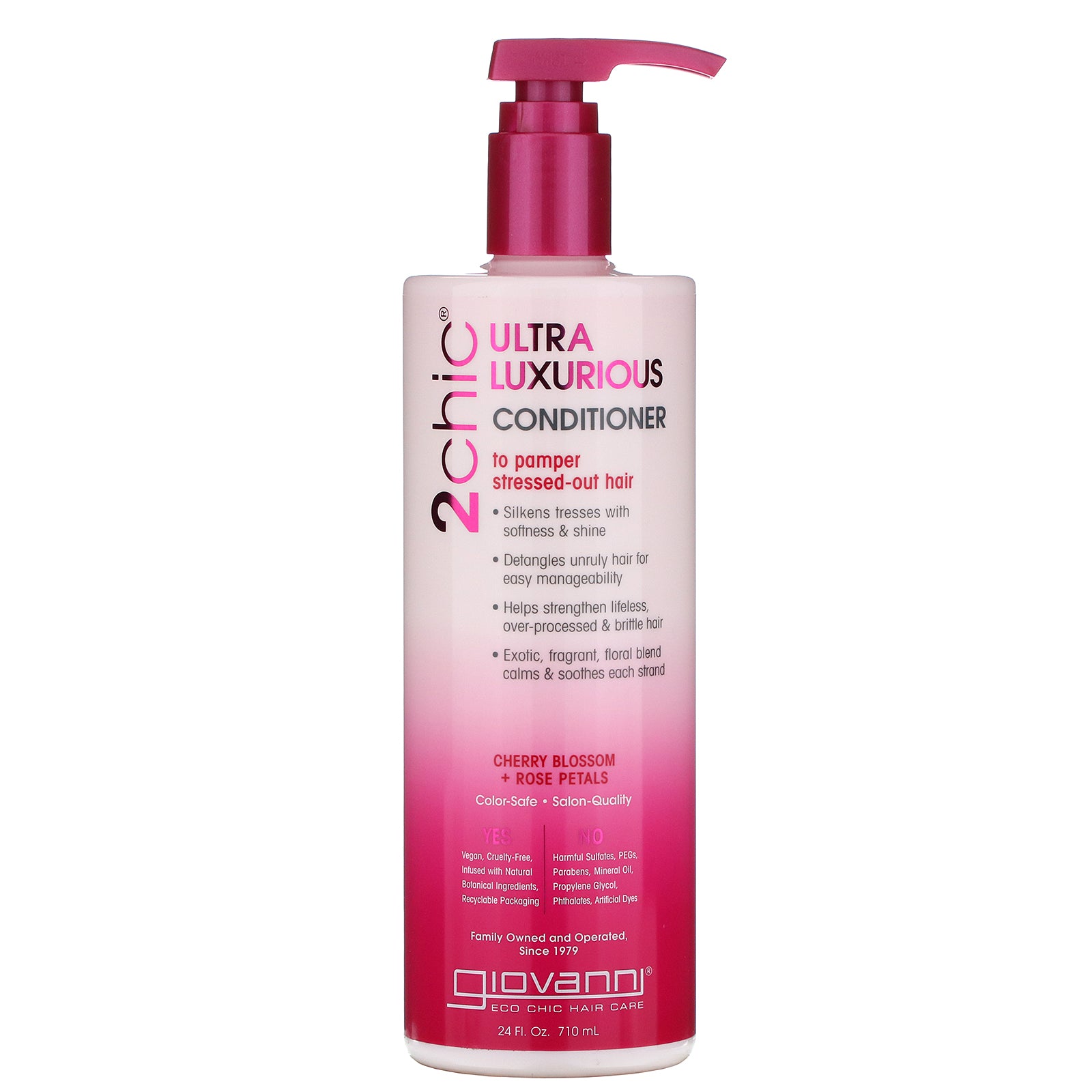 Giovanni, 2chic, Ultra-Luxurious Conditioner, to Pamper Stressed Out Hair, Cherry Blossom & Rose Petals, 24 fl oz (710 ml)