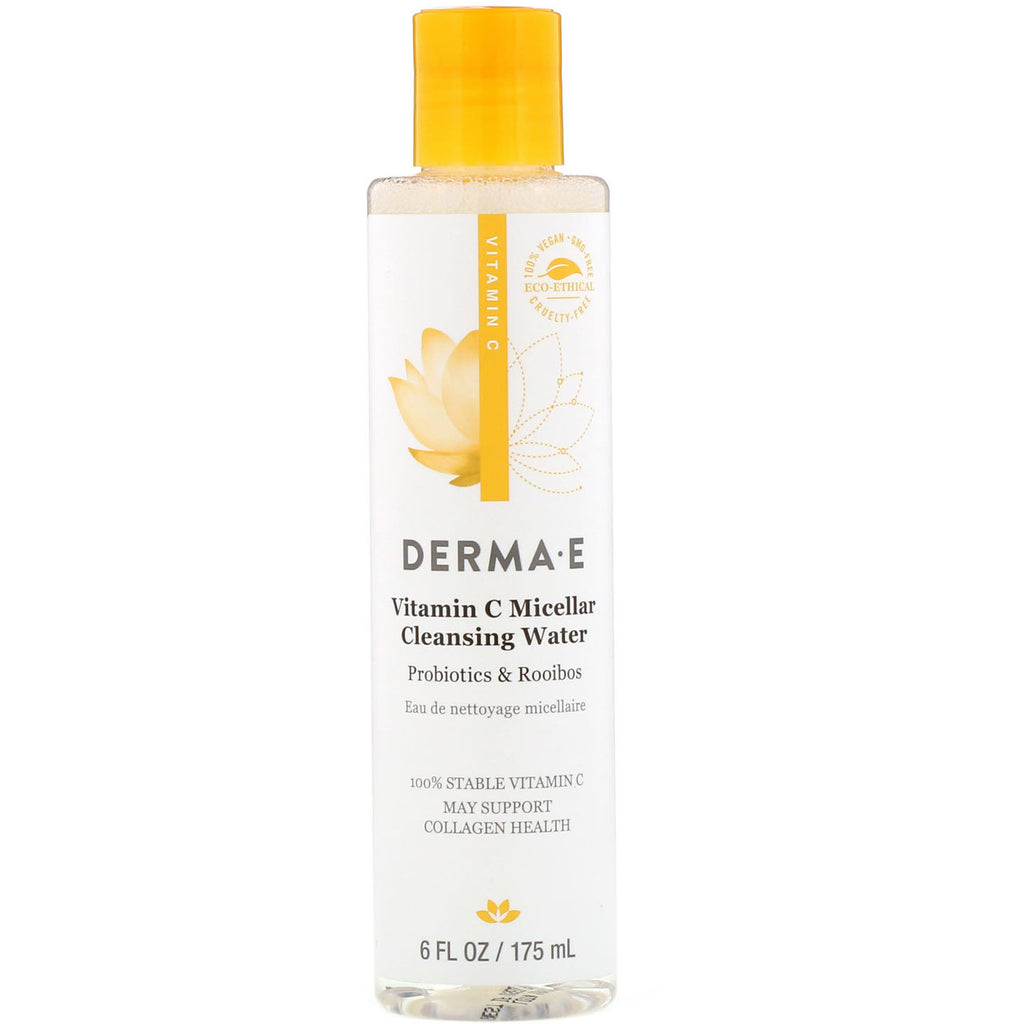 Derma E, Vitamin C Micellar Cleansing Water, Probiotics & Rooibos, 6 fl oz (175 ml)