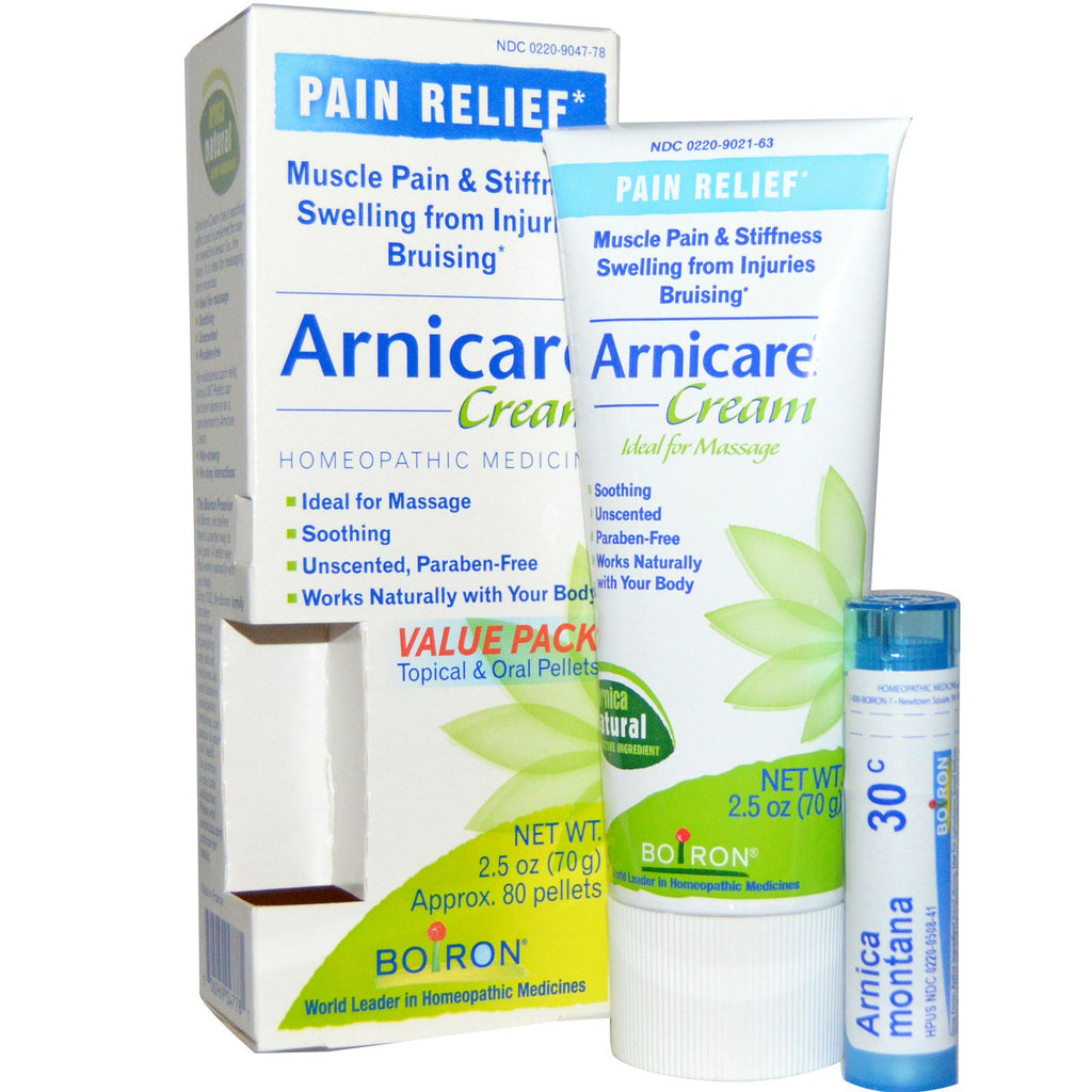 Boiron, Arnicare Cream, Pain Relief, 2.5 oz (70 g), Appr. 80 Pellets