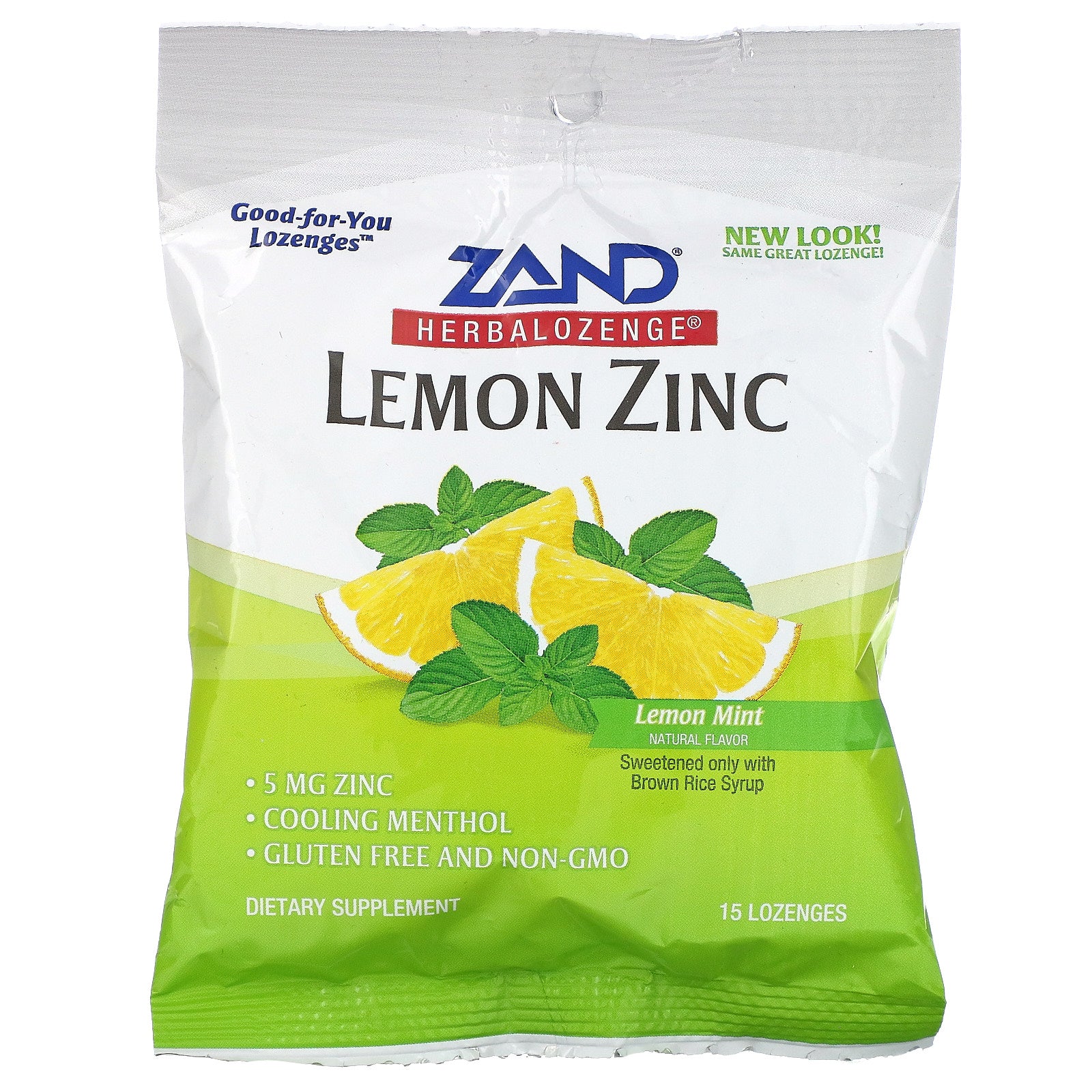 Zand, Lemon Zinc, Herbalozenge, Natural Lemon Flavor, 15 Lozenges