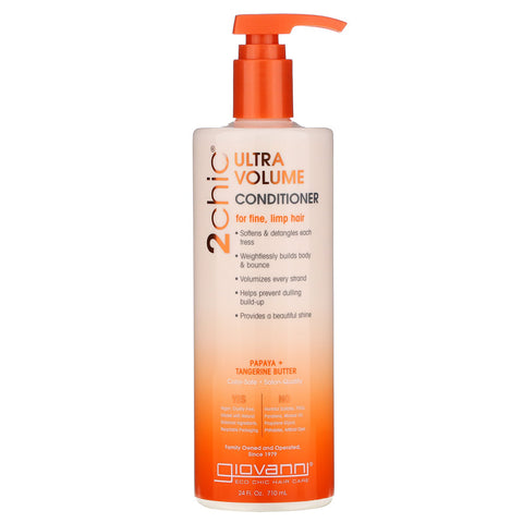 Giovanni, Ultra-Volume Conditioner, for Fine Limp Hair, Tangerine & Papaya Butter, 24 fl oz (710 ml)