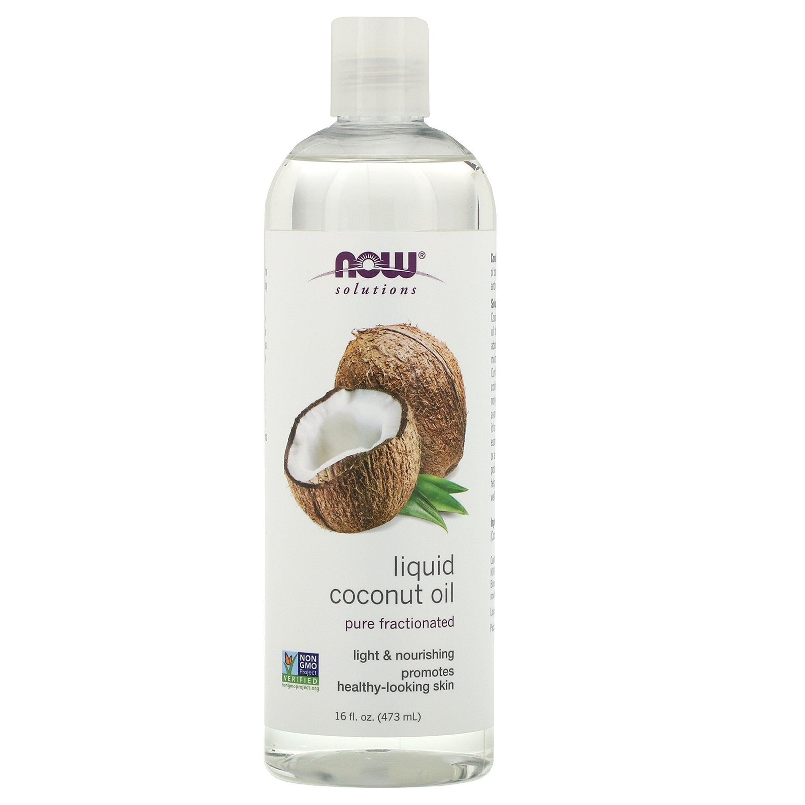 Now Foods, Solutions, Liquid Coconut Oil, Pure Fractionated, 16 fl oz (473 ml)