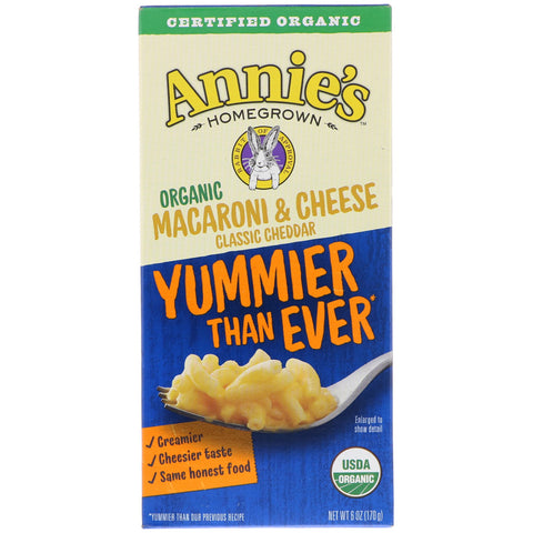 Annie's Homegrown, Organic Macaroni & Cheese, Classic Cheddar, 6 oz (170 g)