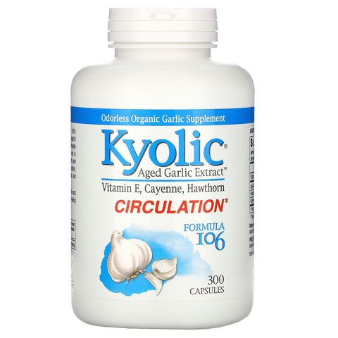 Kyolic, Aged Garlic Extract, Circulation, Formula 106, 300 Capsules