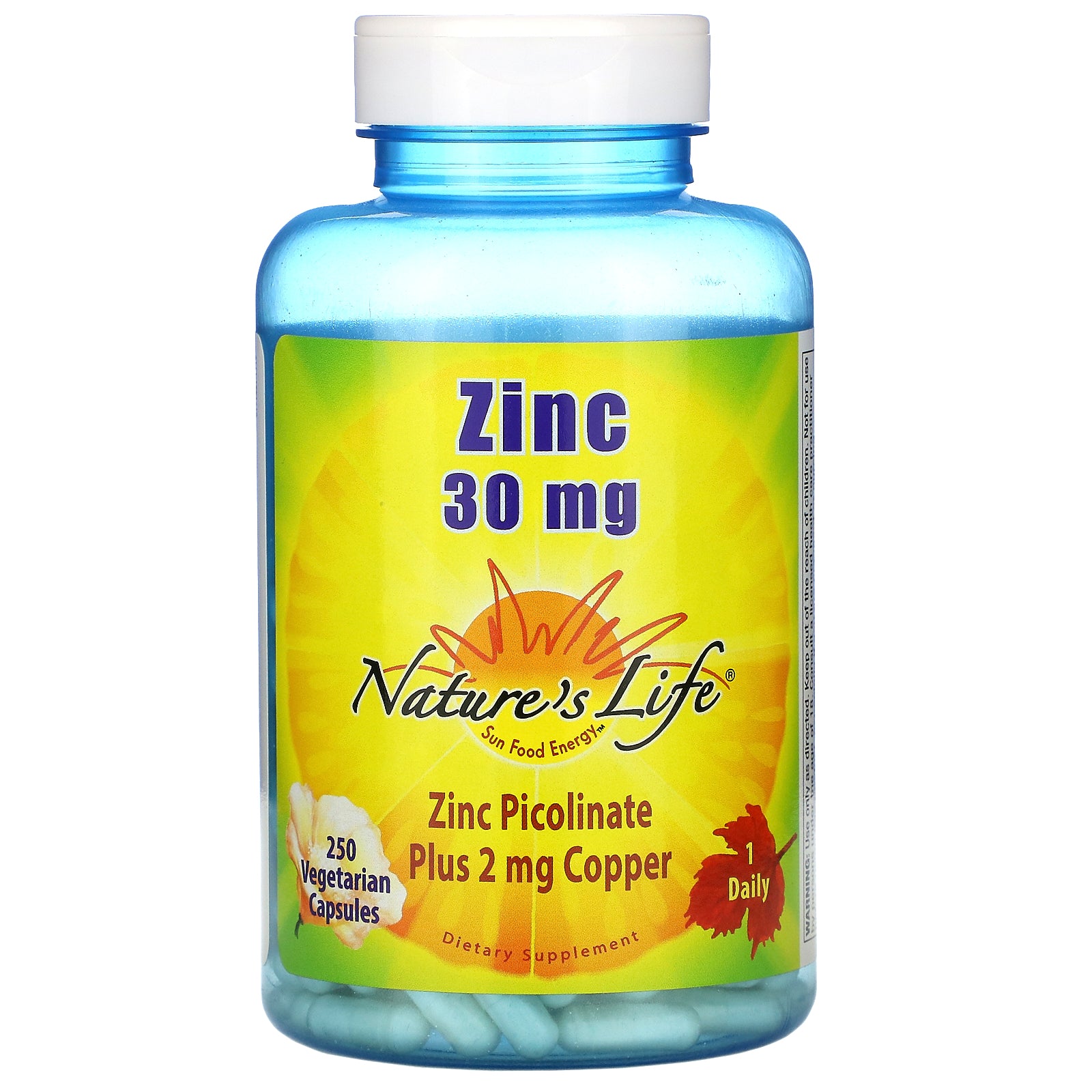 Nature's Life, Zinc, 30 mg, 250 Vegetarian Capsules