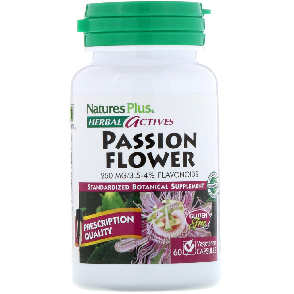 Nature's Plus, Herbal Actives, Passion Flower, 250 mg, 60 Vegetarian Capsules
