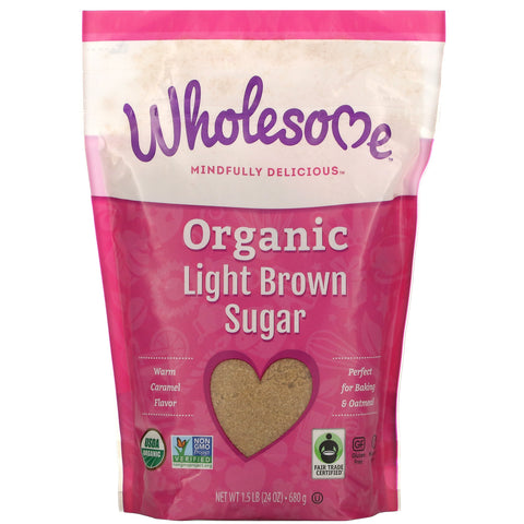 Wholesome, Organic Light Brown Sugar, 1.5 lbs (24 oz.) - 680 g
