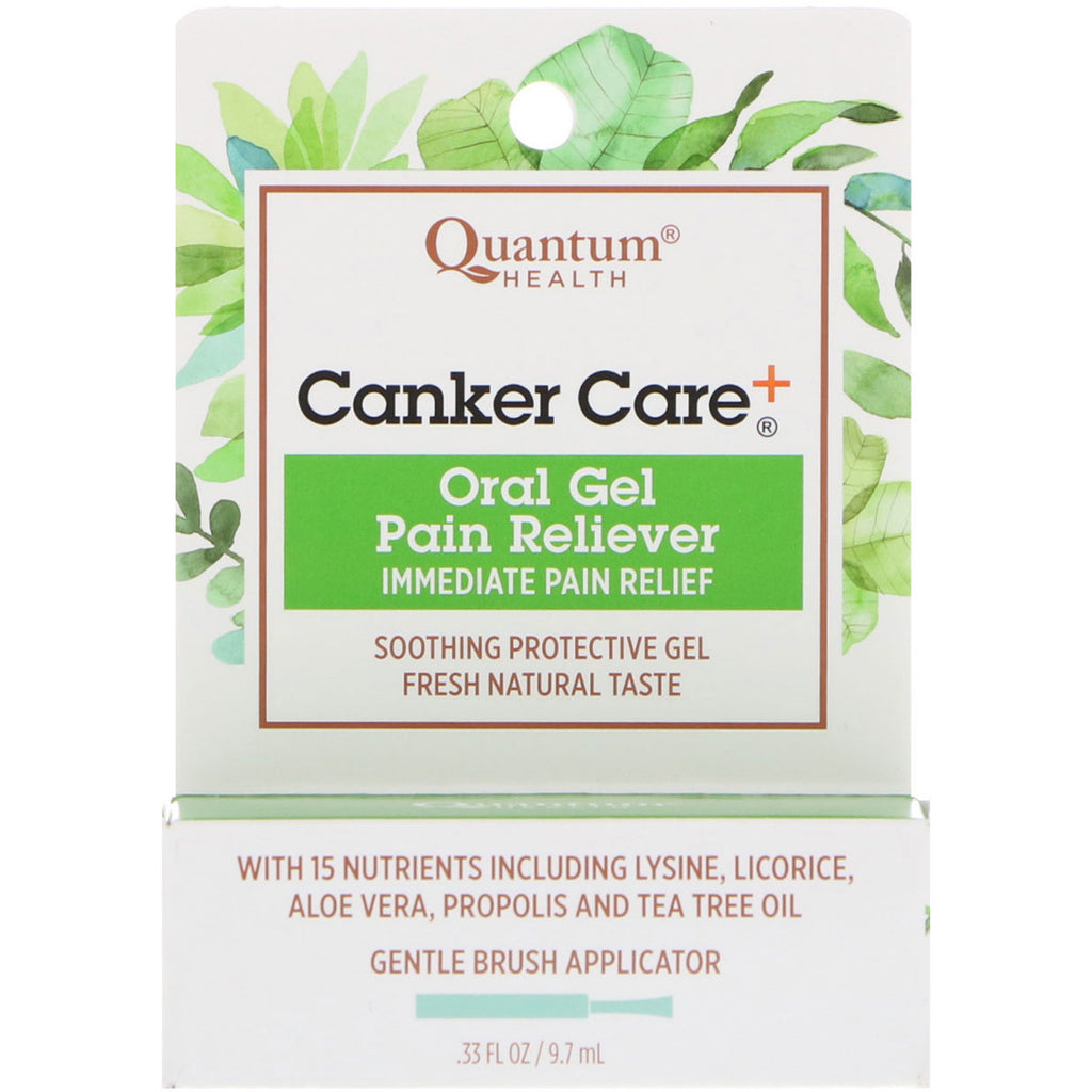 Quantum Health, Canker Care+, Oral Gel Pain Reliever, .33 fl oz (9.7 ml)