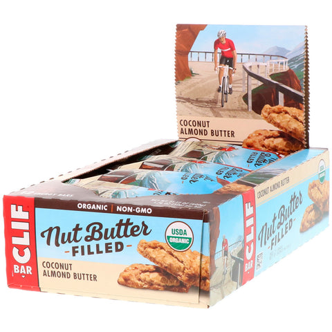 Clif Bar, Organic, Nut Butter Filled Energy Bar, Coconut Almond Butter, 12 Energy Bars, 1.76 oz (50 g) Each