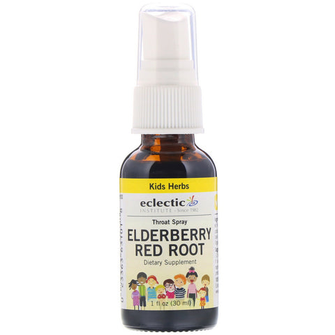 Eclectic Institute, Kids Herbs, Throat Spray, Elderberry Red Root, 1 fl oz (30 ml)