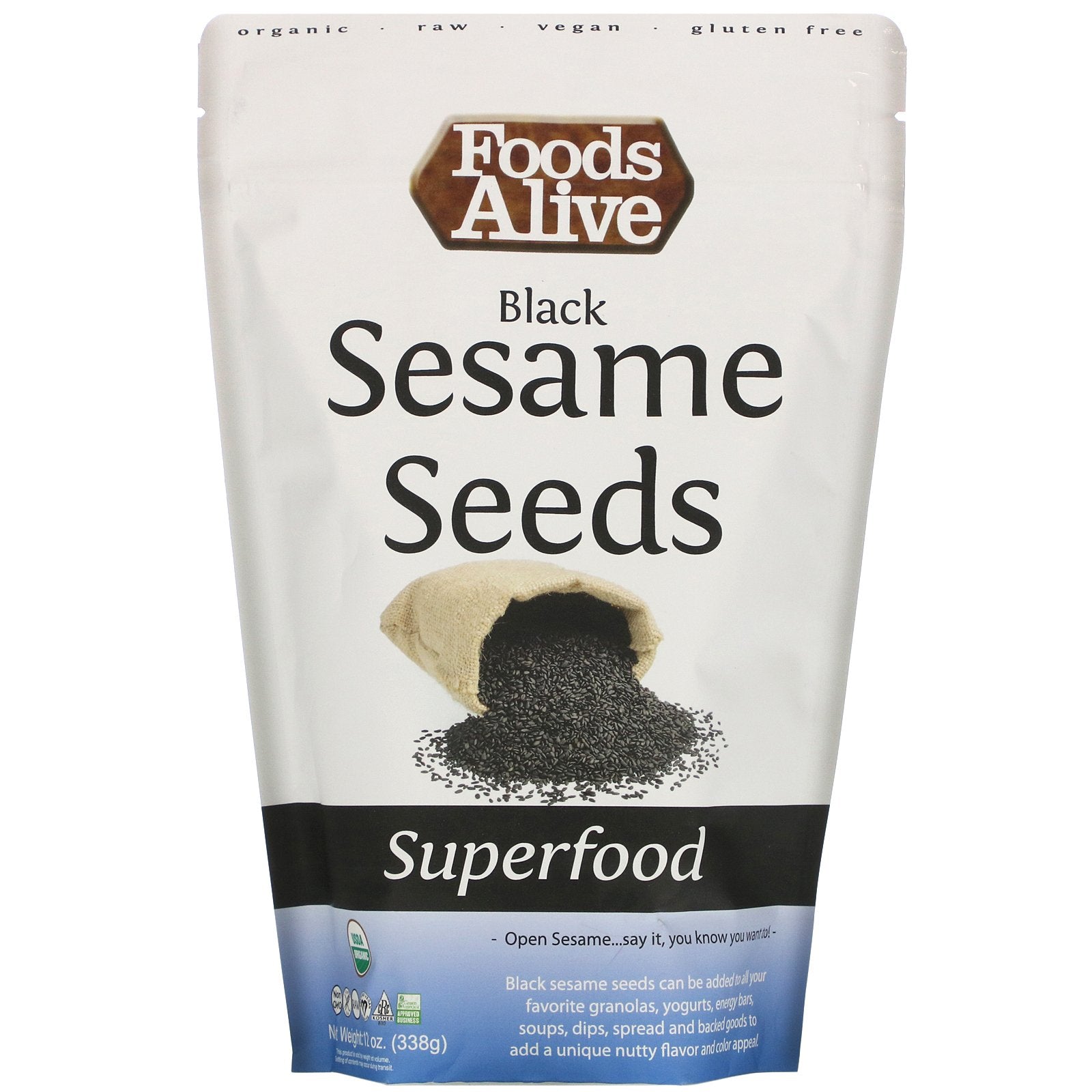 Foods Alive, Superfood, Black Sesame Seeds, 12 oz (338 g)