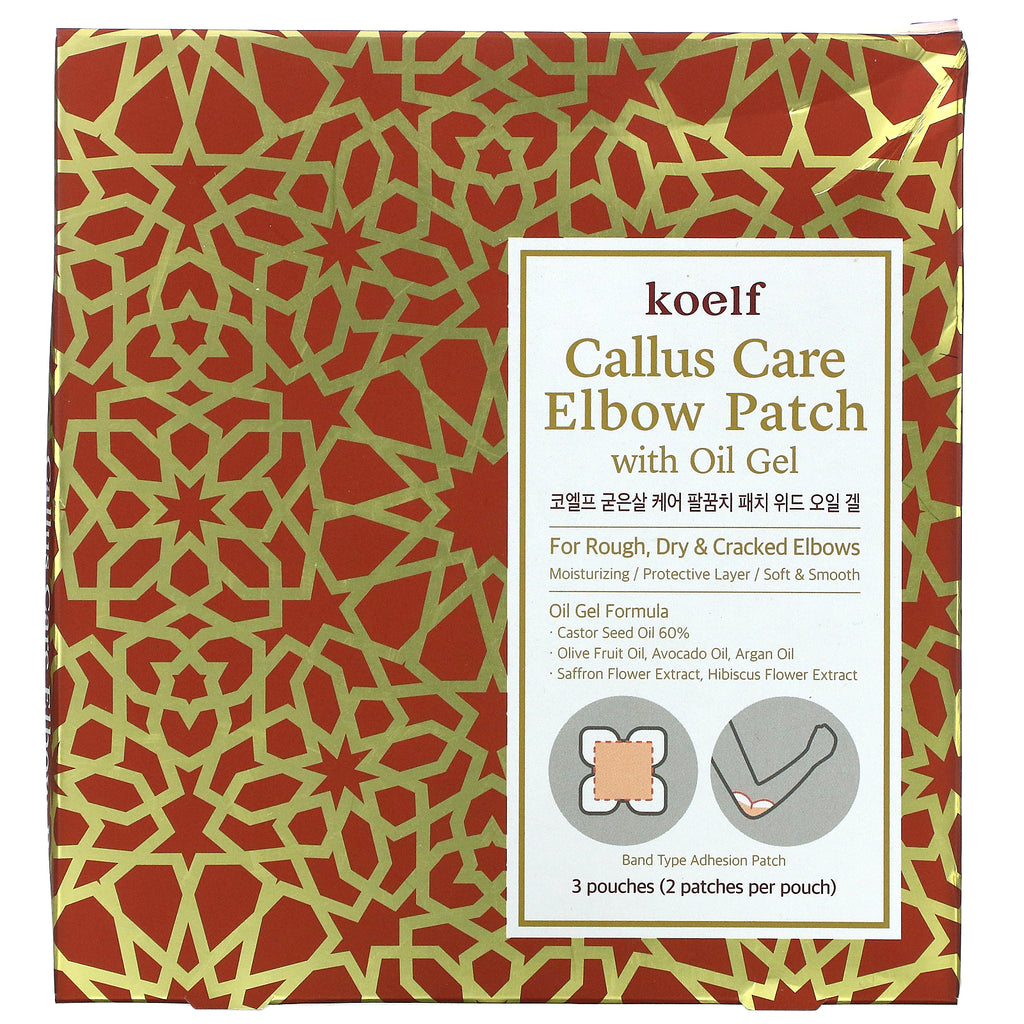 Koelf, Callus Care Elbow Patch with Oil Gel, 3 Pouches