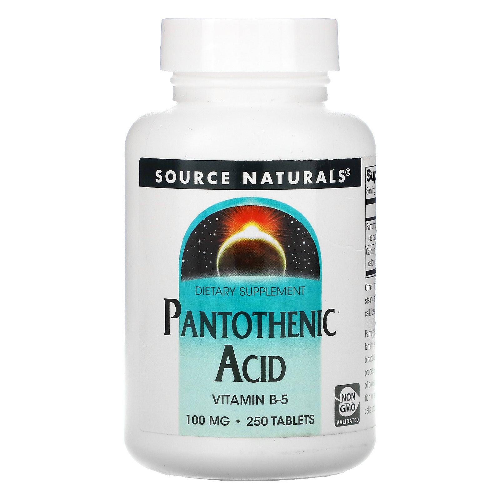 Source Naturals, Pantothenic Acid, 100 mg, 250 Tablets