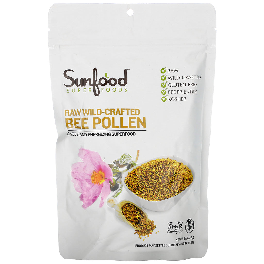 Sunfood, Raw Wild-Crafted Bee Pollen, 8 oz (227 g)