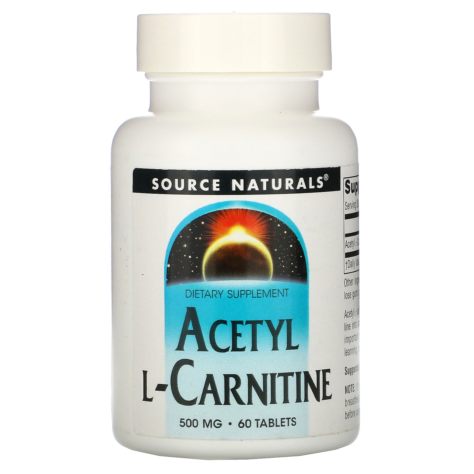 Source Naturals, Acetyl L-Carnitine, 500 mg, 60 Tablets