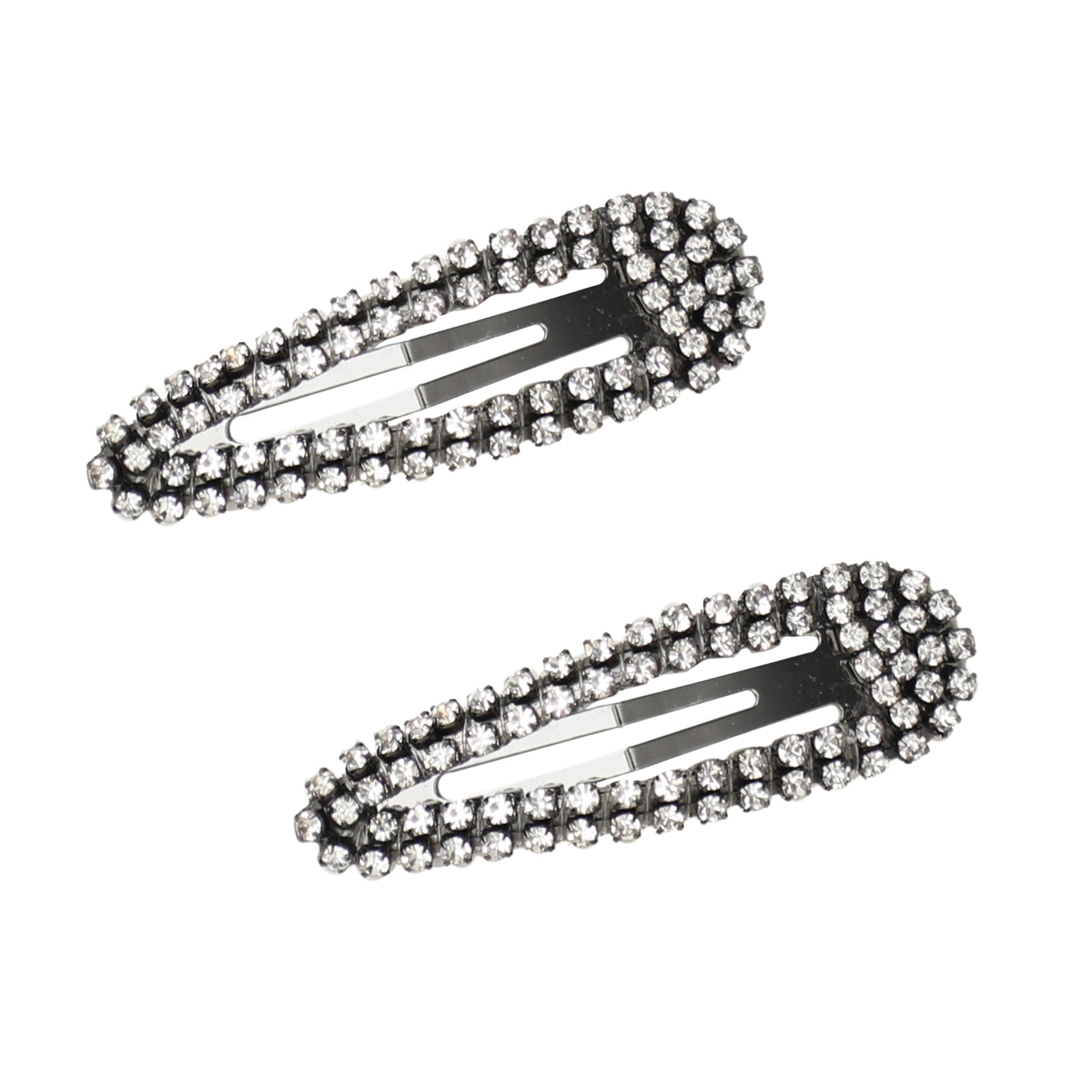 Kitsch, Rhinestone Snap Clips, Hematite, 2 Pieces