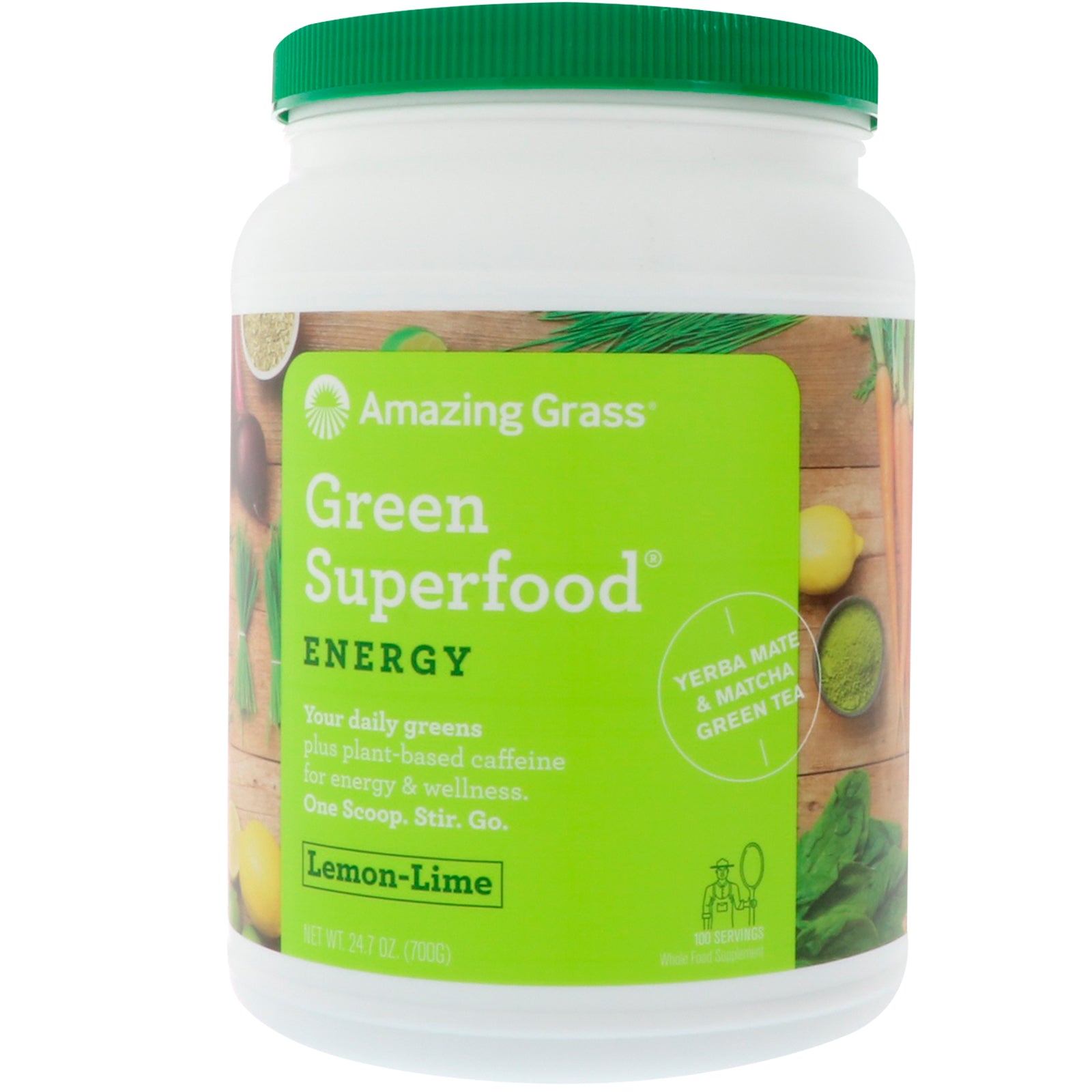 Amazing Grass, Green Superfood, Energy, Lemon Lime, 24.7 oz (700 g)