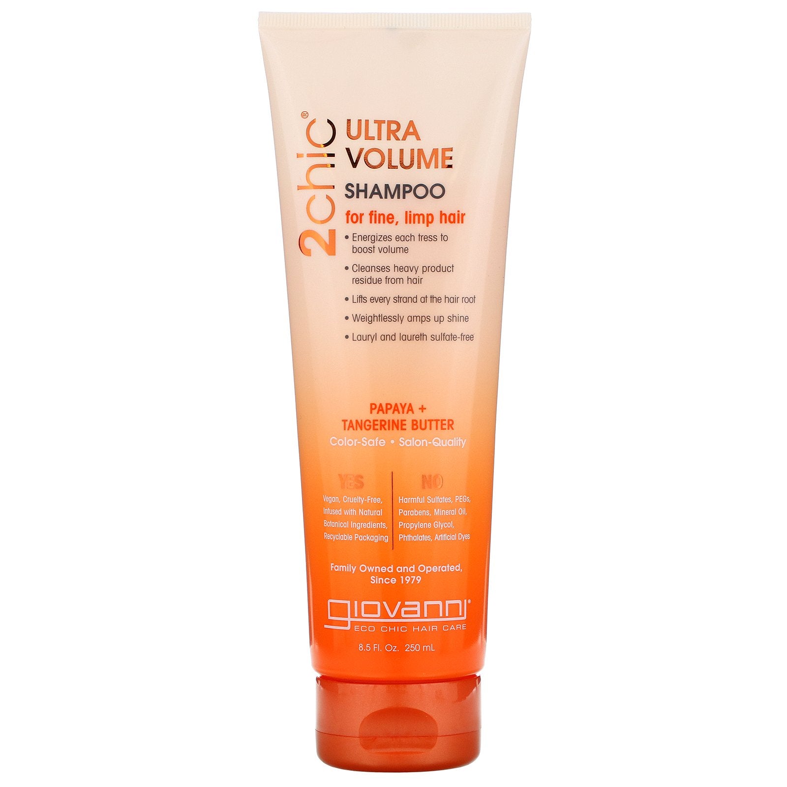 Giovanni, 2chic, Ultra-Volume Shampoo, for Fine Limp Hair, Tangerine & Papaya Butter, 8.5 fl oz (250 ml)