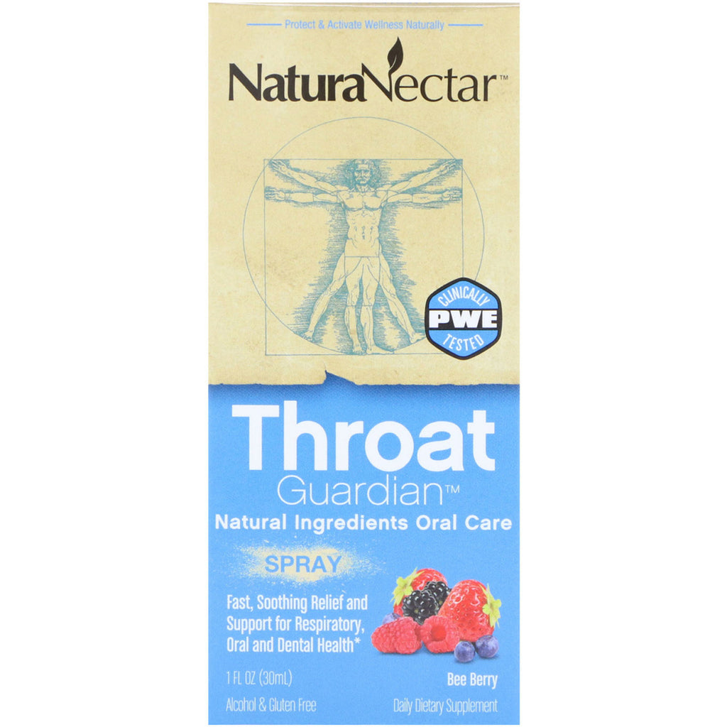 NaturaNectar, Throat Guardian Spray, Bee Berry, 1 fl oz (30 ml)