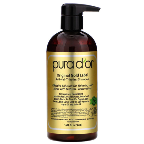 Pura D'or, Anti-Hair Thinning Shampoo, 16 fl oz (473 ml)