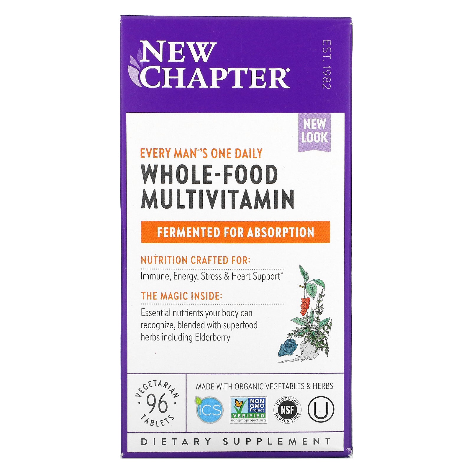 New Chapter, Every Man's One Daily Whole-Food Multivitamin , 96 Vegetarian Tablets