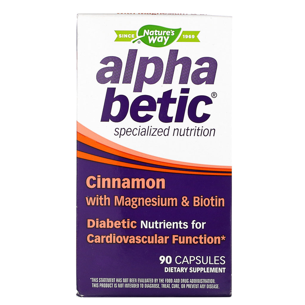 Nature's Way, Alpha Betic, Cinnamon with Magnesium & Biotin, 90 Capsules