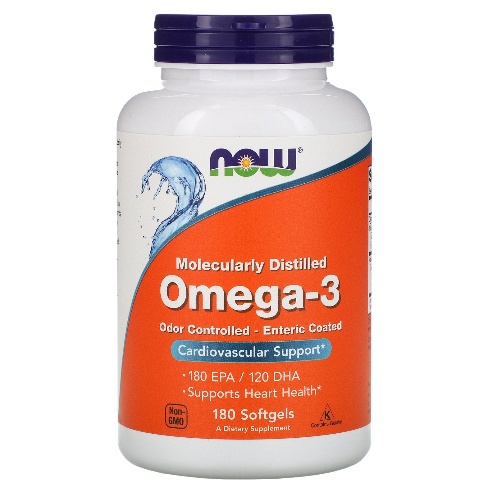 Now Foods, Omega-3, Molecularly Distilled, 180 Softgels