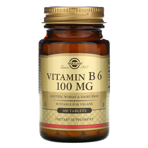 Solgar, Vitamin B6, 100 mg, 100 Tablets