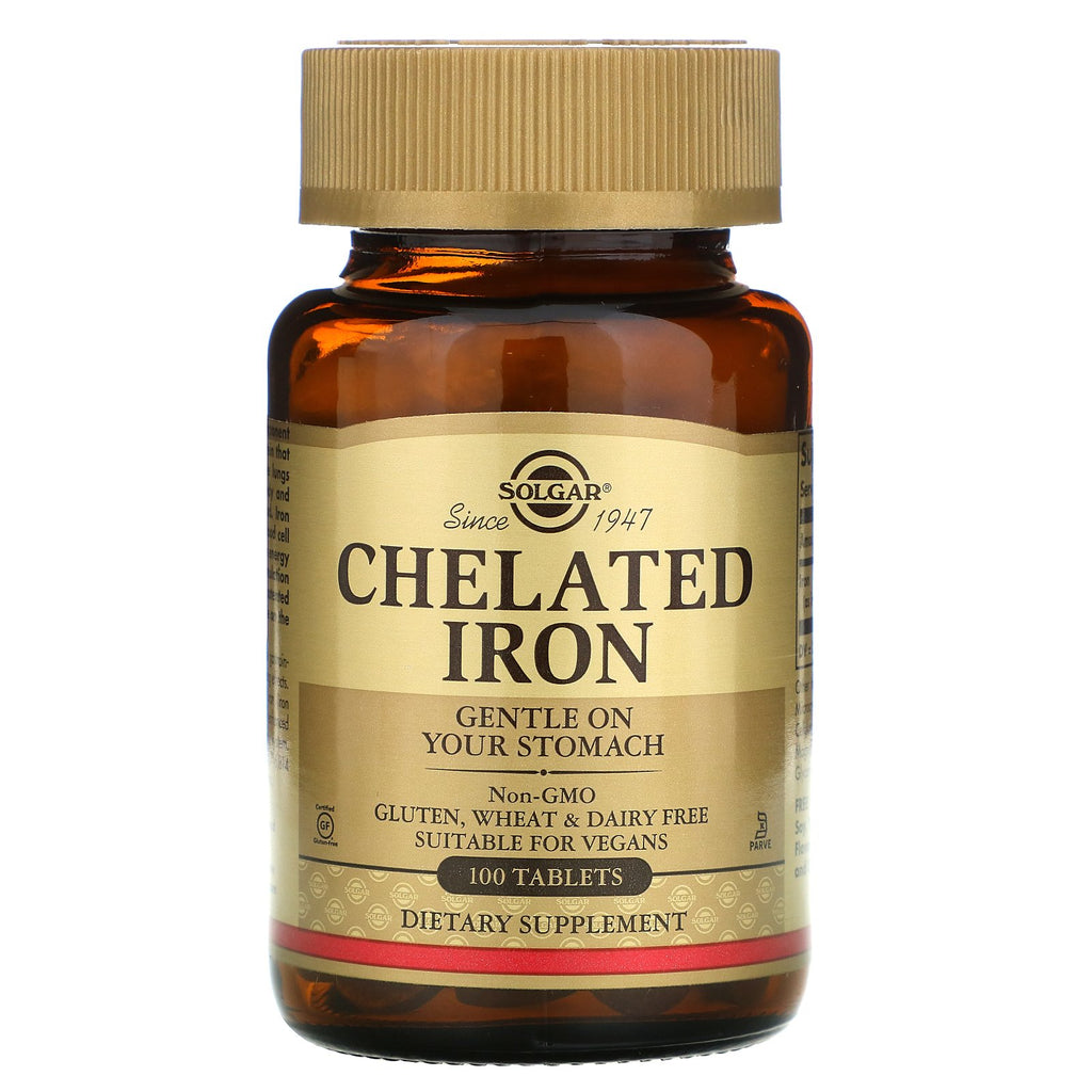 Solgar, Chelated Iron, 100 Tablets