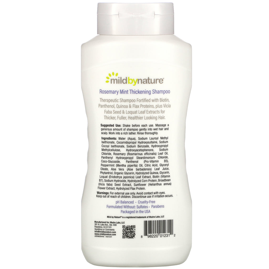 Mild By Nature, Thickening Shampoo, B-Complex & Biotin, Rosemary Mint, 16 fl oz (473 ml)