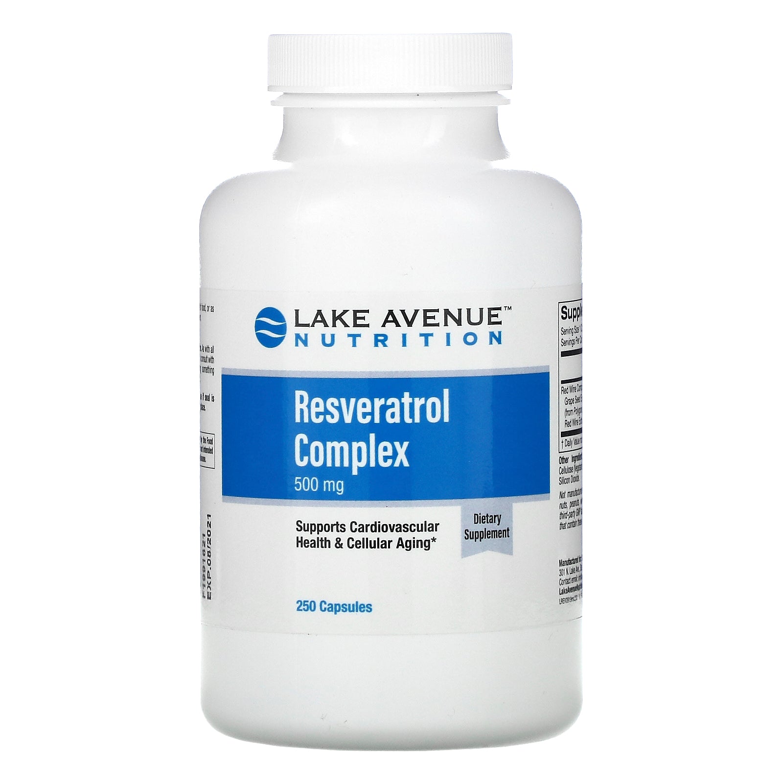 Lake Avenue Nutrition, Resveratrol Complex, 500 mg, 250  Capsules
