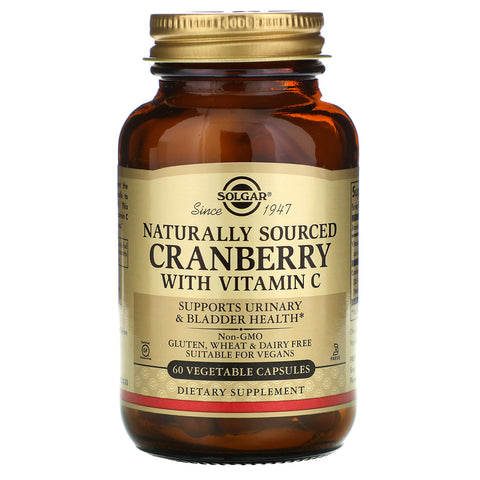 Solgar, Natural Cranberry with Vitamin C, 60 Vegetable Capsules