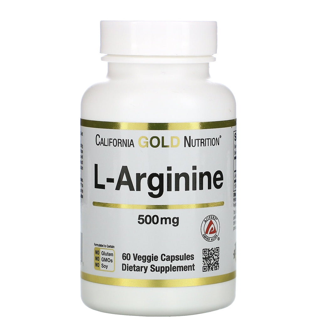 California Gold Nutrition, L-Arginine, AjiPure, 500 mg, 60 Veggie Caps