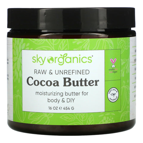 Sky Organics, Raw & Unrefined Cocoa Butter, 16 oz (454 g)