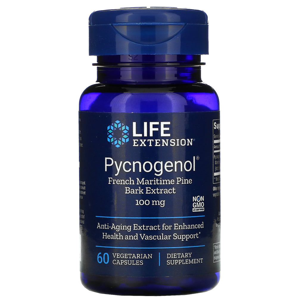 Life Extension, Pycnogenol, French Maritime Pine Bark Extract, 100 mg, 60 Vegetarian Capsules