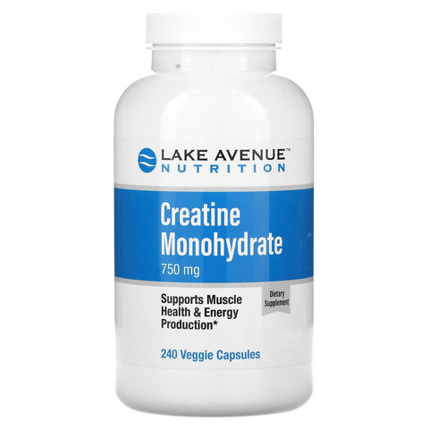 Lake Avenue Nutrition, Creatine Monohydrate, 750 mg, 240 Veggie Capsules