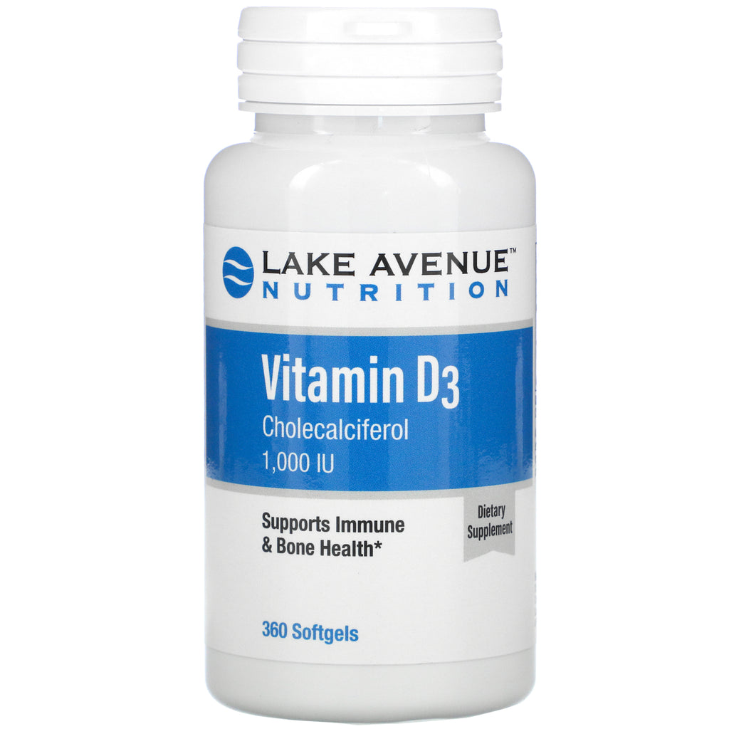 Lake Avenue Nutrition, Vitamin D3, 25 mcg (1,000 IU), 360 Softgels