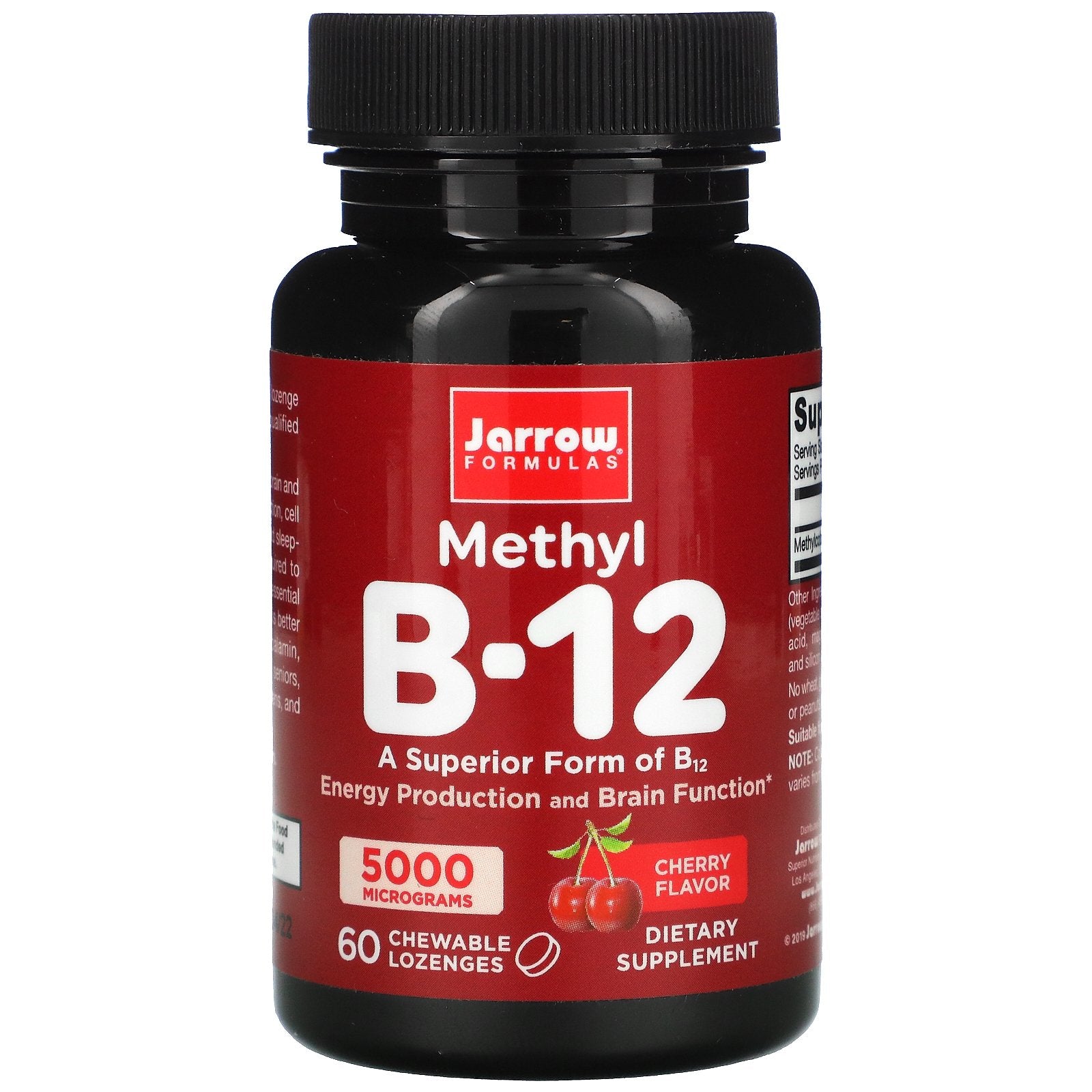 Jarrow Formulas, Methyl B-12, Cherry Flavor, 5,000 mcg, 60 Chewable Lozenges