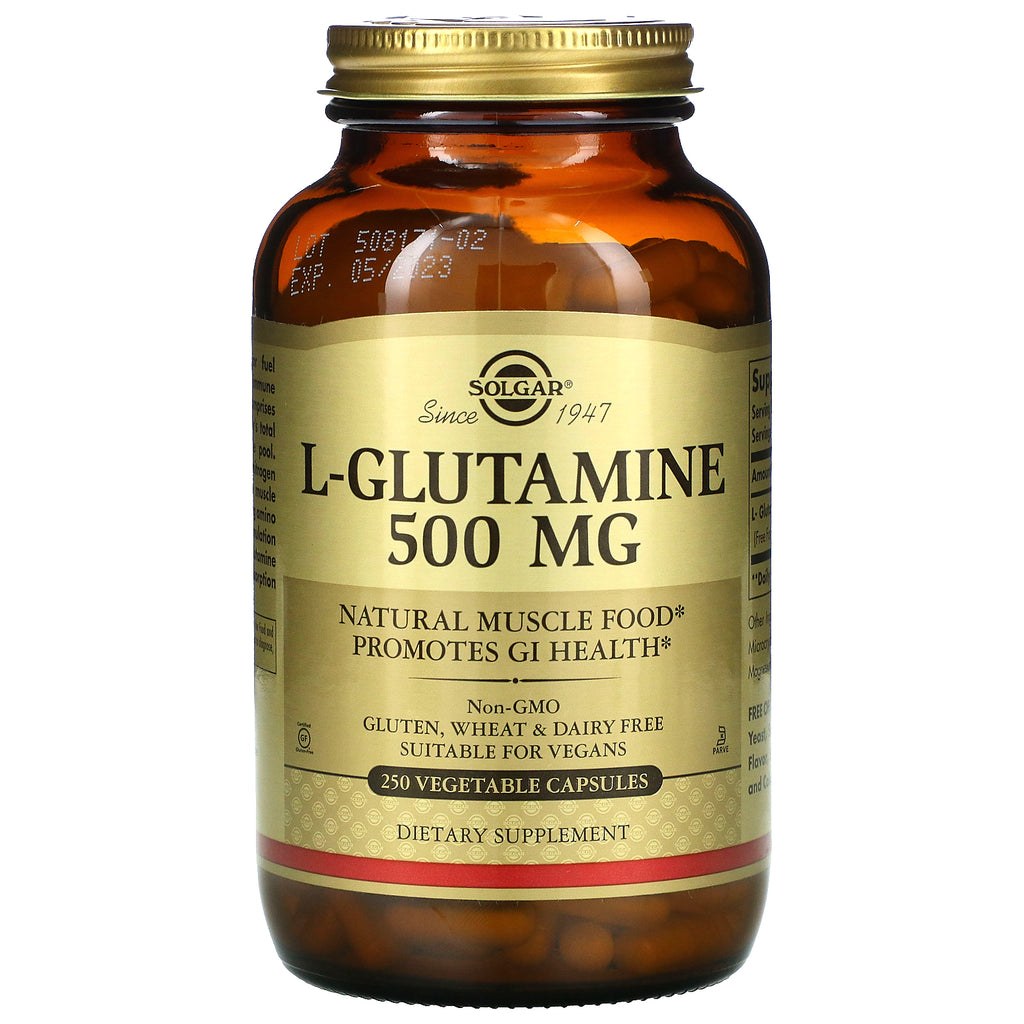 Solgar, L-Glutamine, 500 mg, 250 Vegetable Capsules